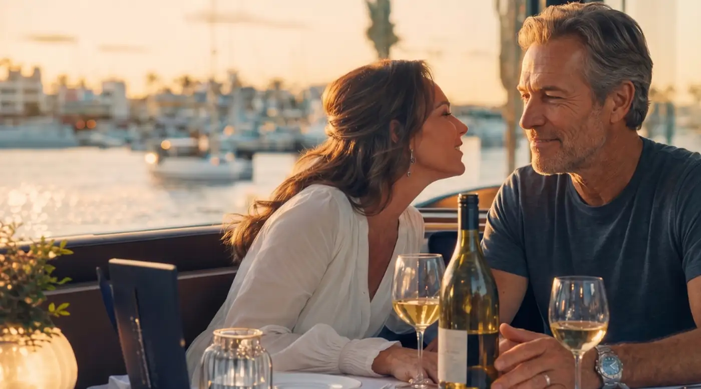 A couple enjoying an evening together